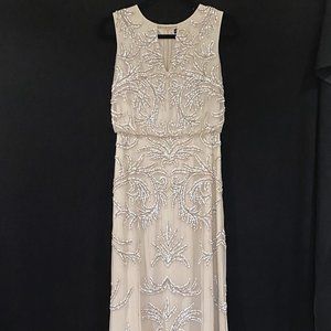 BHLDN by Anthropologie Champagne Beaded Evening Gown